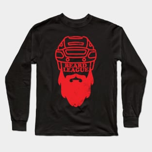 Beard League - Playoff Hockey (red version) Long Sleeve T-Shirt